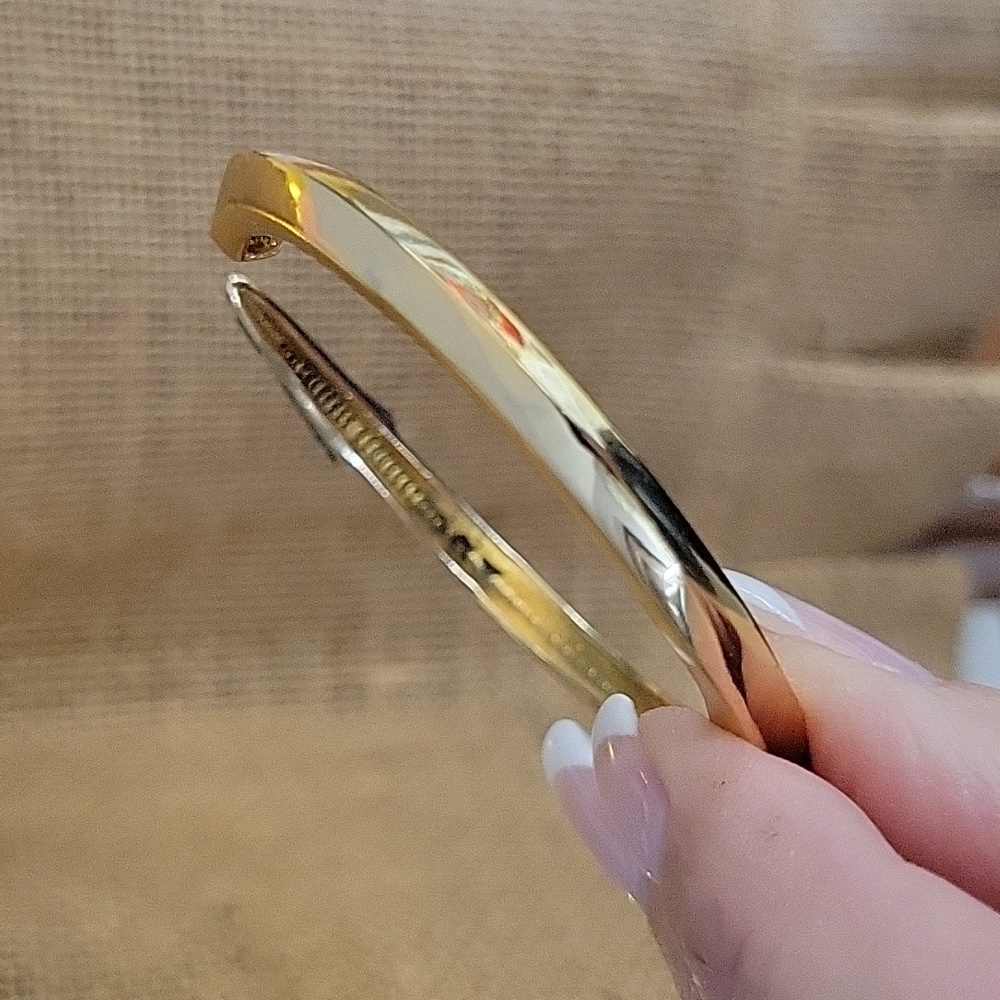 Emerald Cz Nail Hinged Bangle - image 4